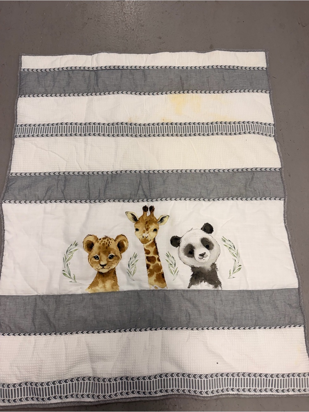 Gray and White Safari BABY Animal Cotton Throw Blanket - Unbranded